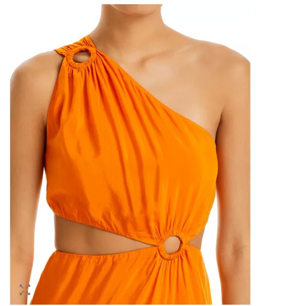 FARM RIO Orange Asymmetrical Tiered Maxi Dress Sz M - NWT!! - Picture 2 of 13